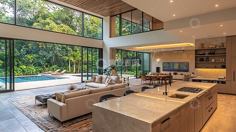 高清大图下载【趣麦麦图】豪华住宅开放式设计