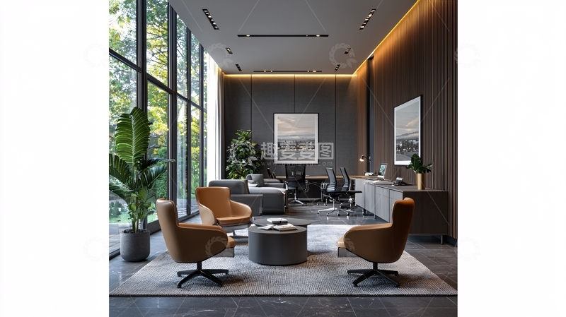 高清大图下载【趣麦麦图】现代简约办公休息区