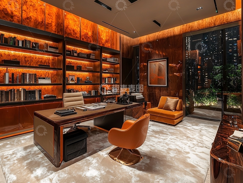 高清大图下载【趣麦麦图】高端奢华书房