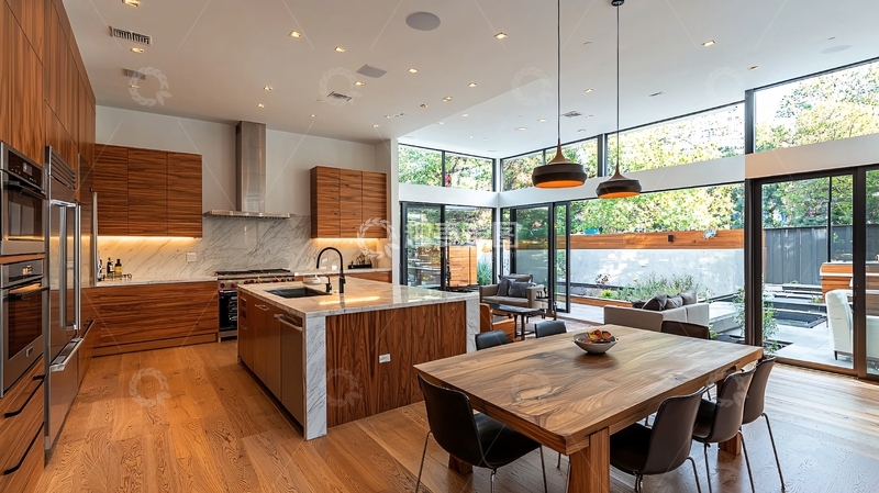 高清大图下载【趣麦麦图】现代简约开放式厨房餐厅