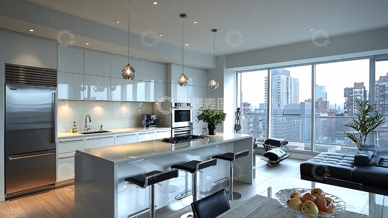 高清大图下载【趣麦麦图】现代化开放式厨房