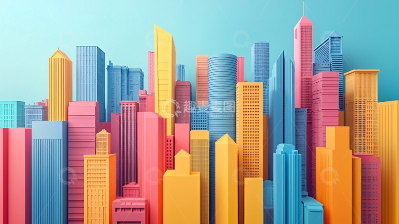 高清大图下载【趣麦麦图】彩色卡通城市
