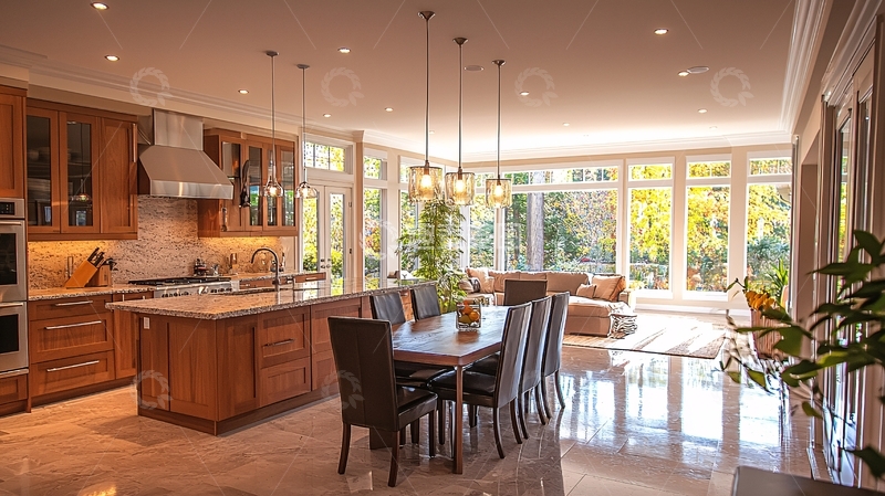 高清大图下载【趣麦麦图】开放式厨房餐厅设计