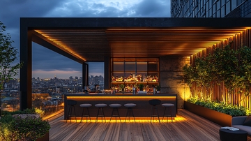 夜景屋顶酒吧