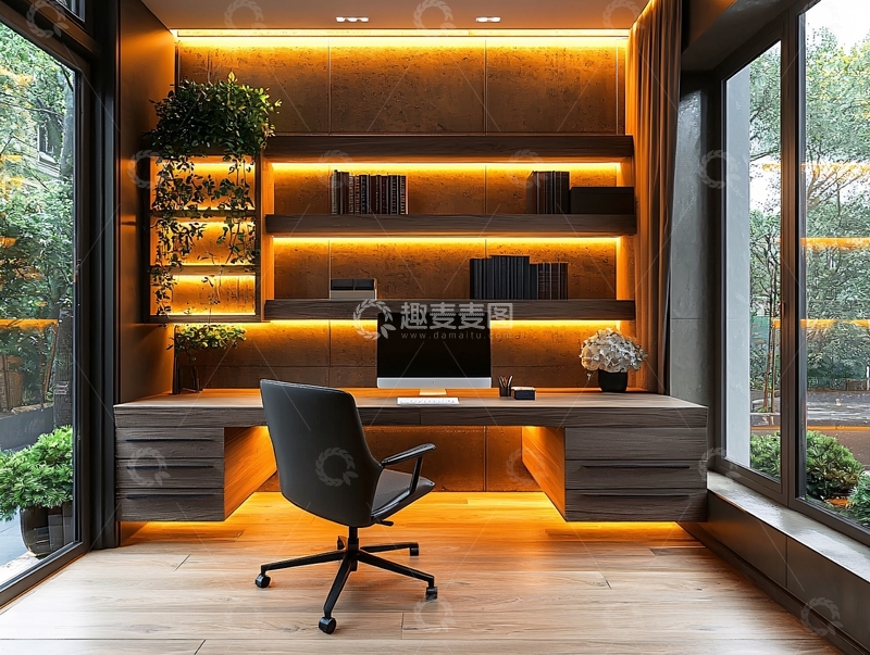 高清大图下载【趣麦麦图】现代简约书房