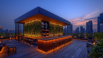 夜景屋顶酒吧