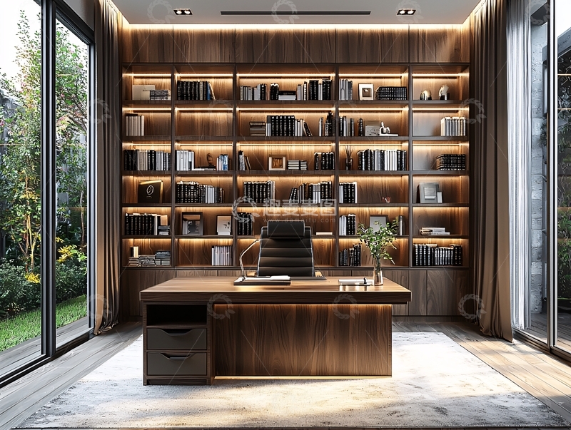 高清大图下载【趣麦麦图】书房设计