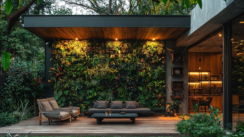 高清大图下载【趣麦麦图】庭院绿植墙景观设计