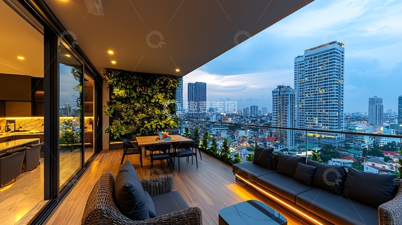 高清大图下载【趣麦麦图】夜景阳台60