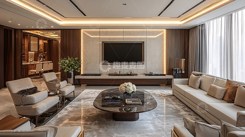 高清大图下载【趣麦麦图】现代轻奢客厅