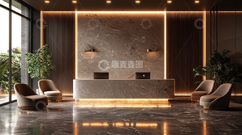 高清大图下载【趣麦麦图】现代酒店大堂设计