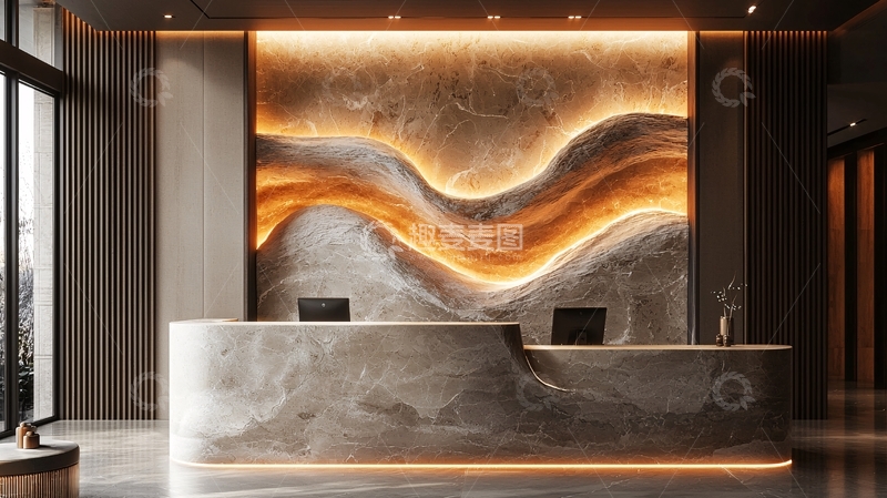 高清大图下载【趣麦麦图】酒店大堂背景墙