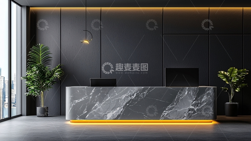 高清大图下载【趣麦麦图】现代接待台大理石纹理