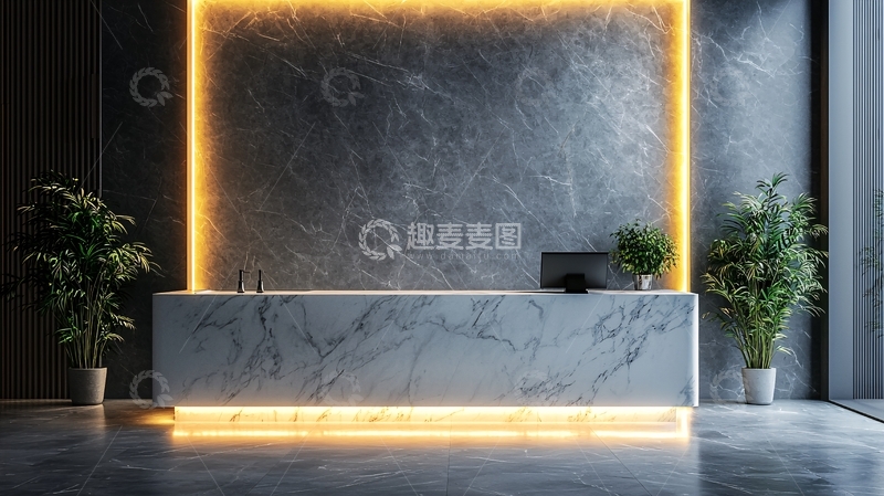 高清大图下载【趣麦麦图】高级灰色大理石前台