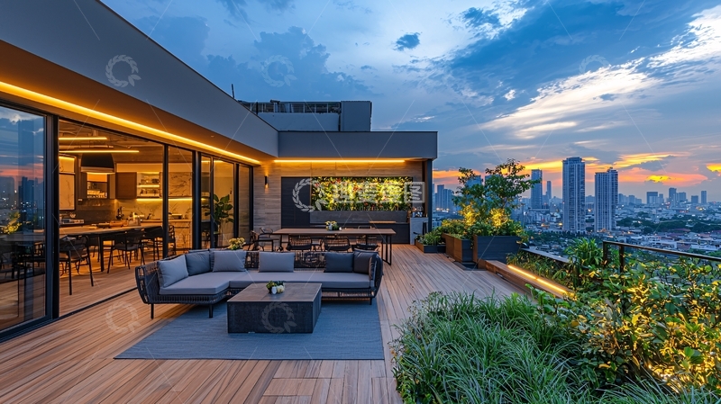 高清大图下载【趣麦麦图】夜景顶层公寓