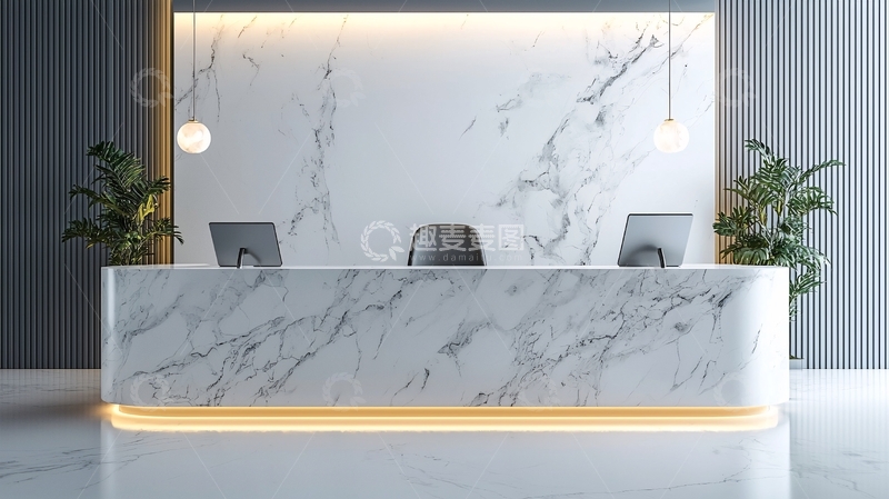 高清大图下载【趣麦麦图】现代简约大理石前台