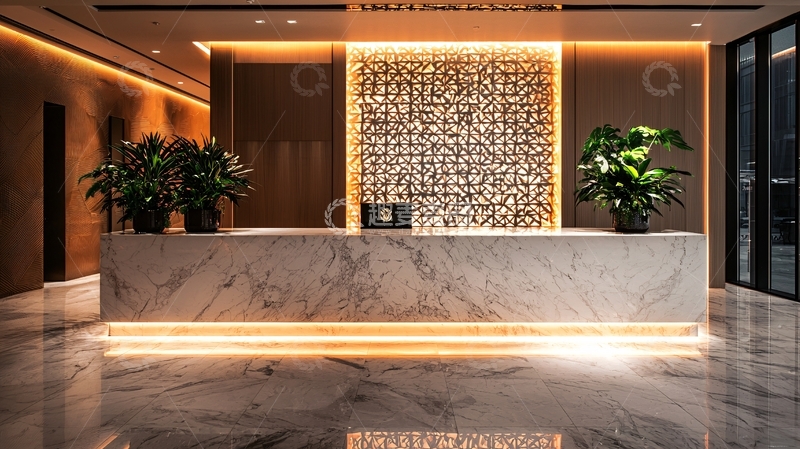 高清大图下载【趣麦麦图】高端酒店大理石前台