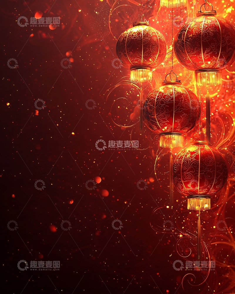 高清大图下载【趣麦麦图】红色灯笼闪耀