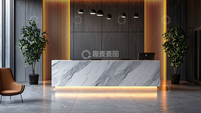 高清大图下载【趣麦麦图】现代大理石酒店前台