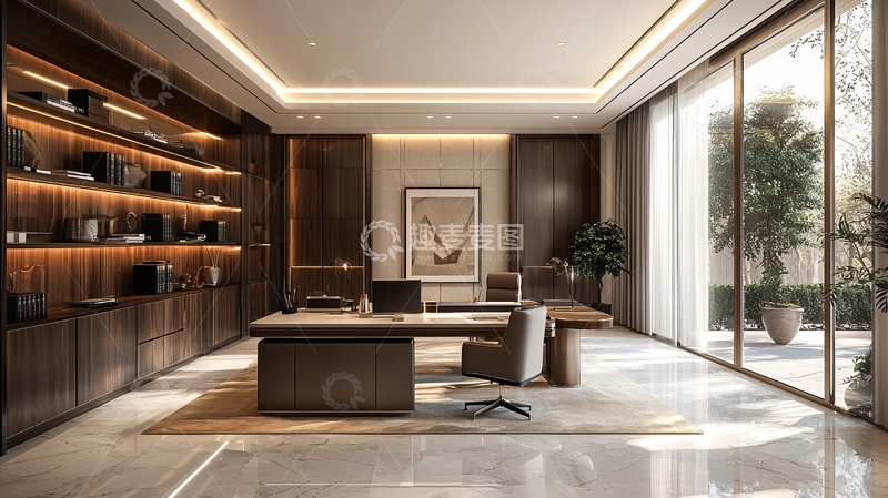 高清大图下载【趣麦麦图】高端大气书房设计