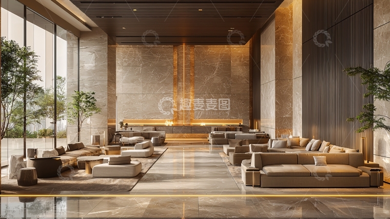 高清大图下载【趣麦麦图】现代轻奢酒店大堂