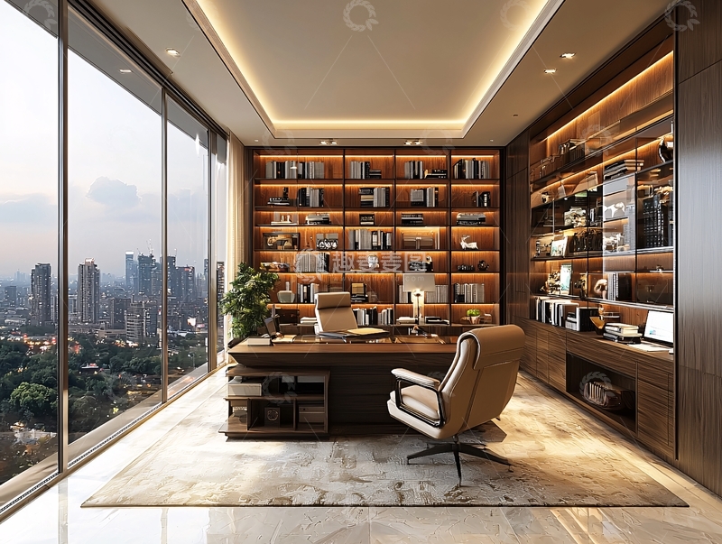 高清大图下载【趣麦麦图】现代简约高端总裁办公室