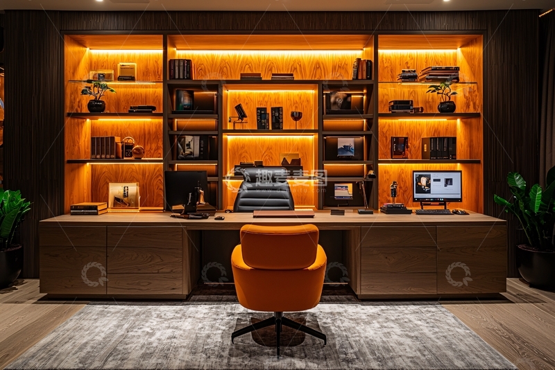 高清大图下载【趣麦麦图】现代简约书房设计