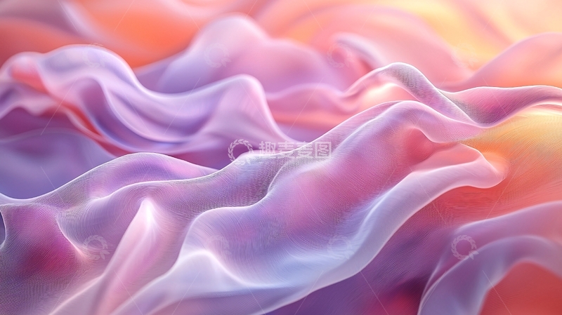 高清大图下载【趣麦麦图】梦幻般色彩流动的丝绸质感