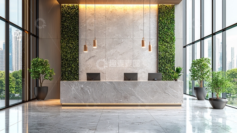 高清大图下载【趣麦麦图】现代化大理石前台设计