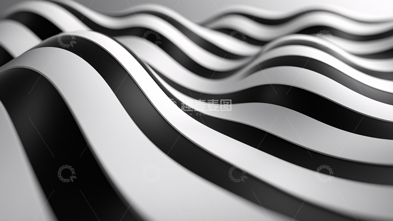 高清大图下载【趣麦麦图】黑白条纹波浪