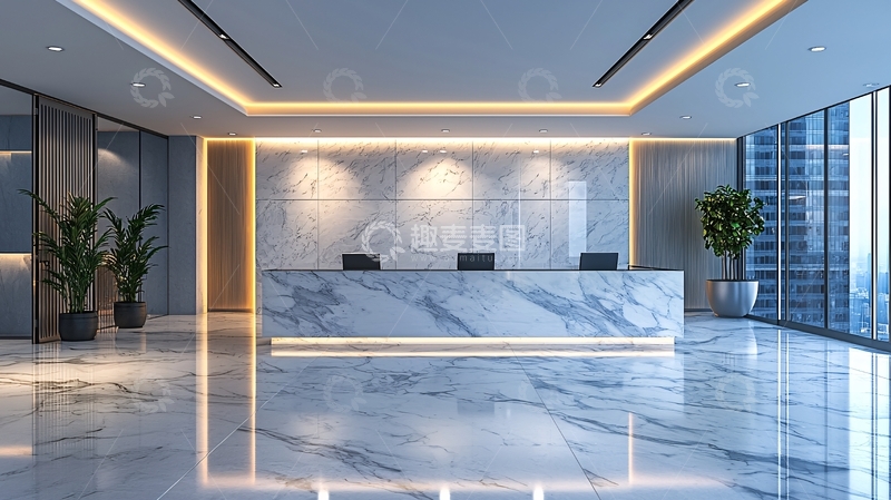高清大图下载【趣麦麦图】现代化大理石接待台