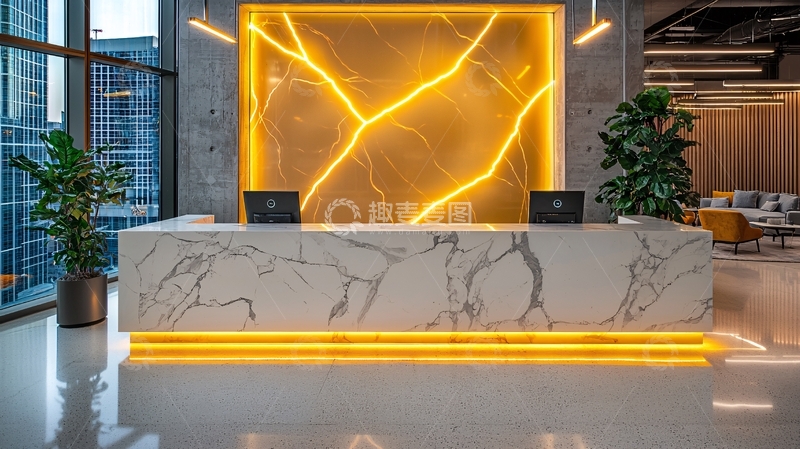 高清大图下载【趣麦麦图】现代大理石接待台