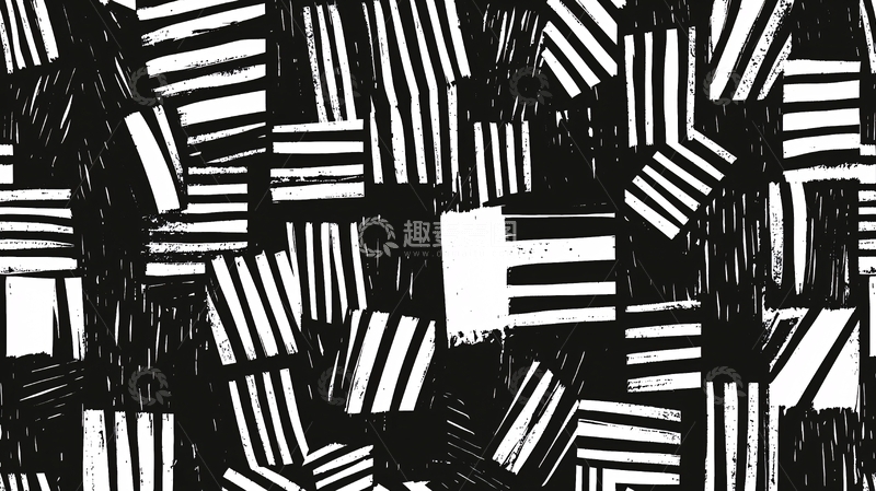 高清大图下载【趣麦麦图】黑白条纹几何图案