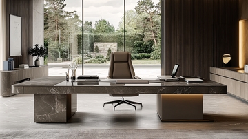 现代轻奢大理石办公桌