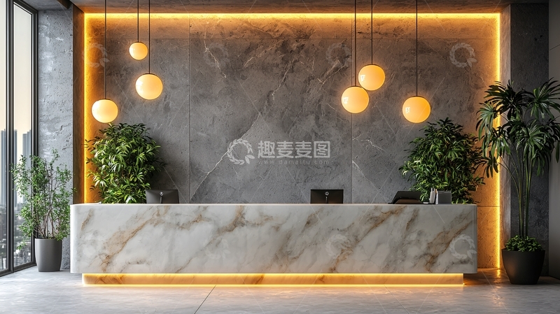 高清大图下载【趣麦麦图】现代简约酒店大堂前台