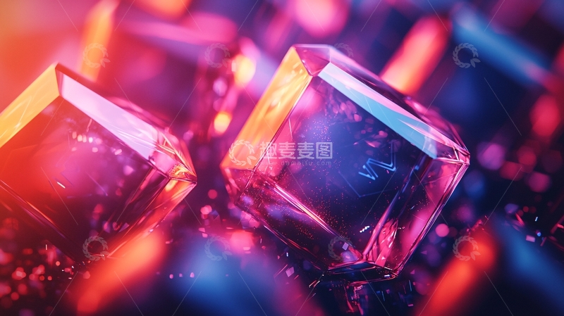 高清大图下载【趣麦麦图】炫彩水晶方块