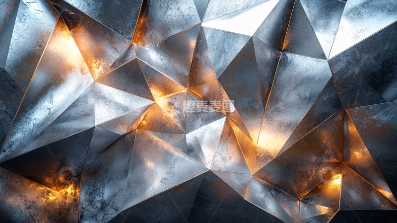 高清大图下载【趣麦麦图】金属质感几何背景