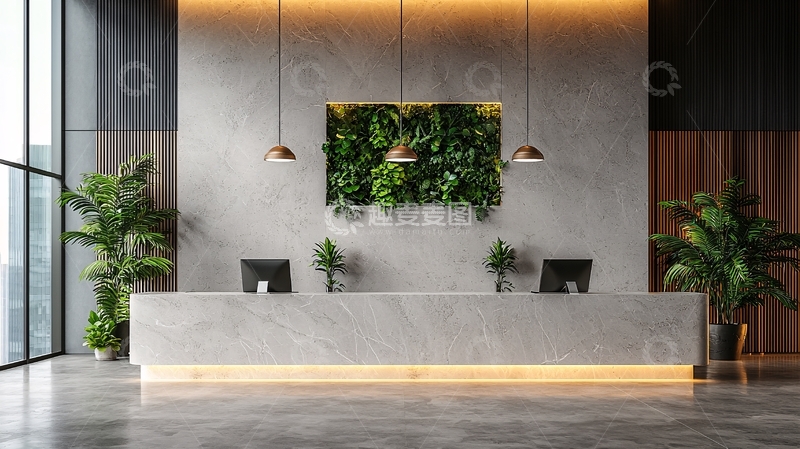 高清大图下载【趣麦麦图】现代简约酒店前台设计