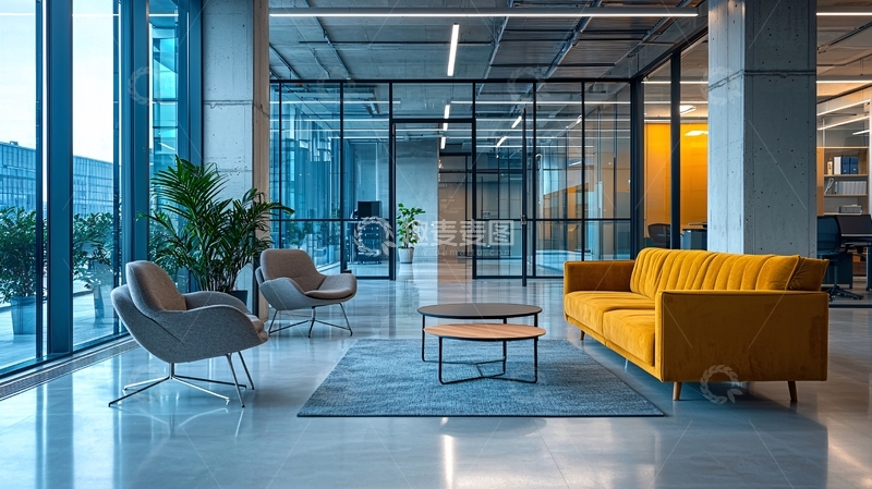 高清大图下载【趣麦麦图】现代化办公室休息区