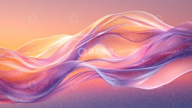 高清大图下载【趣麦麦图】粉色紫色丝绸飘带