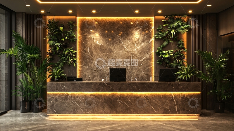 高清大图下载【趣麦麦图】酒店大堂前台设计