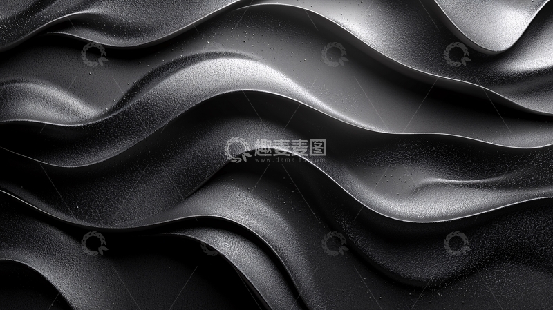 高清大图下载【趣麦麦图】抽象黑色波浪纹理