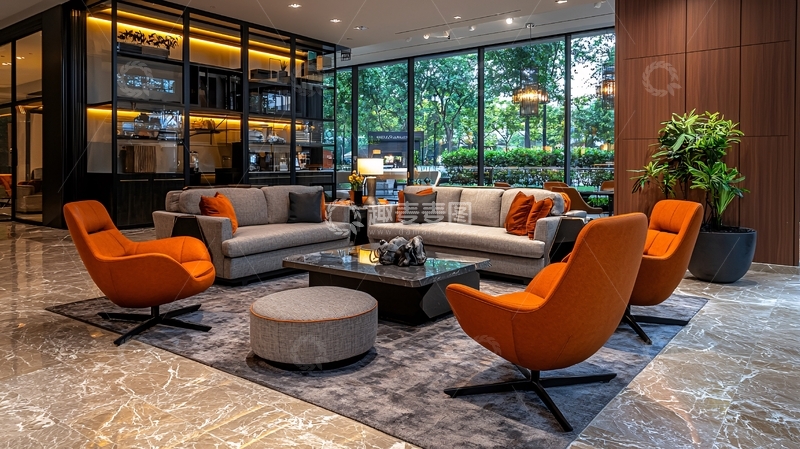 高清大图下载【趣麦麦图】现代酒店大堂休息区