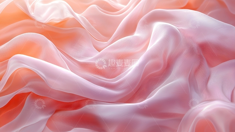 高清大图下载【趣麦麦图】粉色渐变色丝绸布料质感
