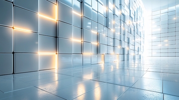 光滑瓷砖墙面科技感走廊