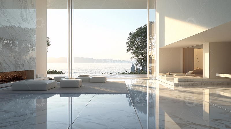 高清大图下载【趣麦麦图】极简现代风格别墅客厅