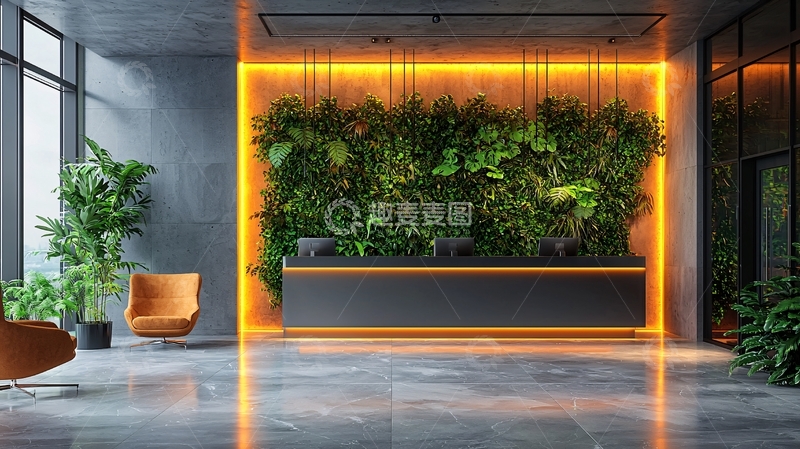 高清大图下载【趣麦麦图】现代化绿色办公空间