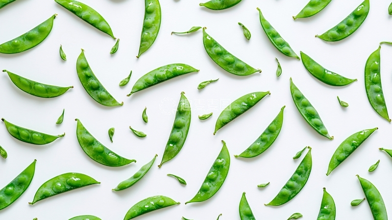 高清大图下载【趣麦麦图】新鲜豌豆荚摆拍图