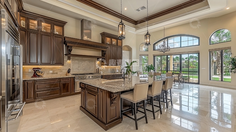 高清大图下载【趣麦麦图】高端大气别墅厨房
