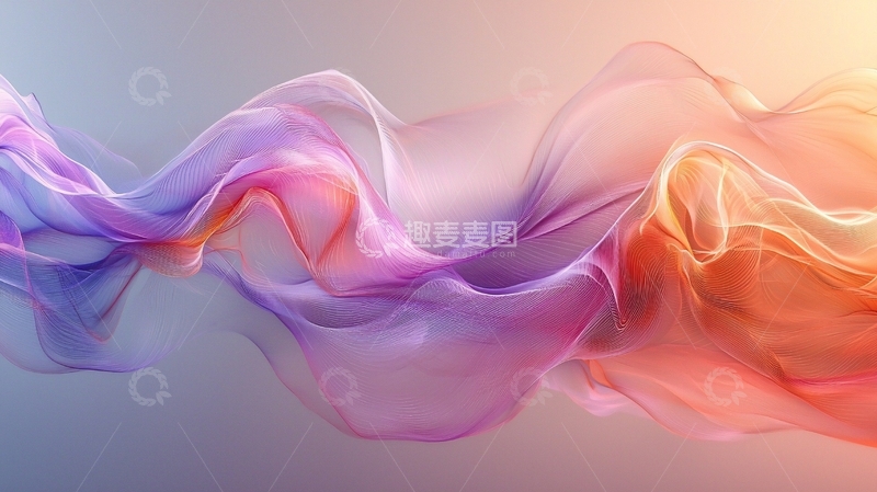 高清大图下载【趣麦麦图】彩色飘逸丝绸质感